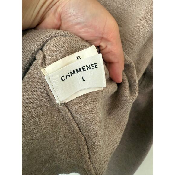 Commense Collared Long Sleeve Tan Pull Over V-Neck Preppy Office Work Sweater-L - Picture 3 of 5